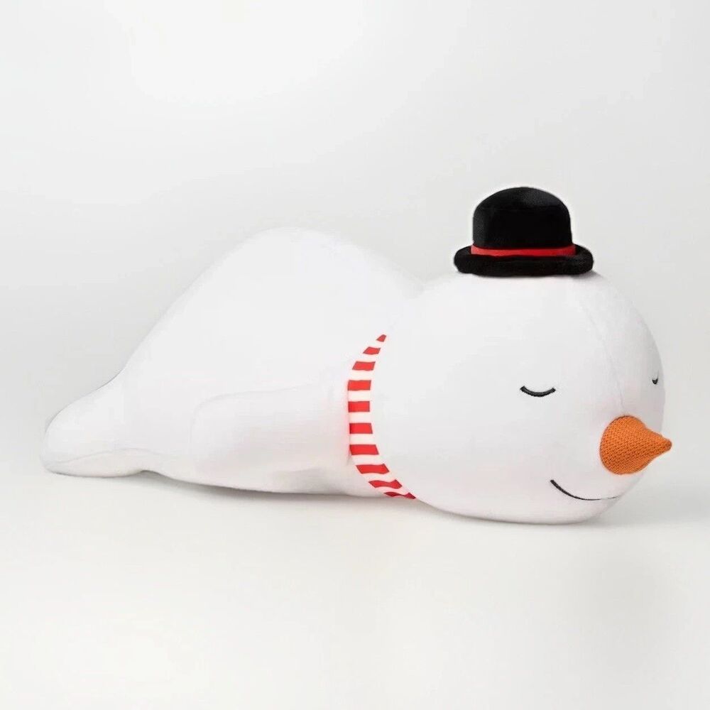 Pillowfort Snowman 3lb Weighted Kids Plush Throw Pillow Soft Stuffed White NWT